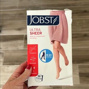 NWT Jobst S Natural Beige Ultrasheer 15-20 MMG Thigh OT compression stocking